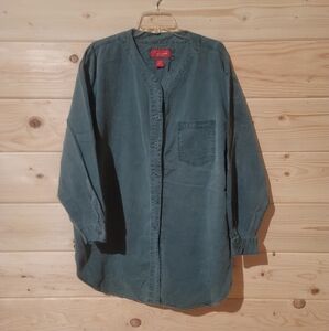 Venezia Jeans Green Cotton Button-up Shirt Size 2X 18/20 28x33